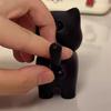Interesting Black Cat Night Light Luminous Sound Keychain Creative Pendant Cat School Bag Pendant Car Keychain