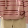 Pullover für Damen Herbst Winter Verdickter Pullover Warm Gestrickt Gestreift Rundhals Basisschicht Dehnbar Langarm Oversize Jumper Oberteile