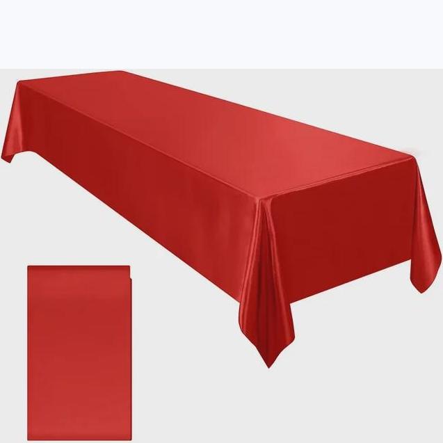 Rectangle Wedding Satin Tablecloth 57x102inch Bright Smooth Silk Table Cover for Wedding Banquet Anniversary Dining Table Decoration