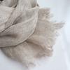 100% Natural Linen Scarf Hijab Woman/Man Summer Foulard Shawls Retro Large Size Women Scarves With Tassels