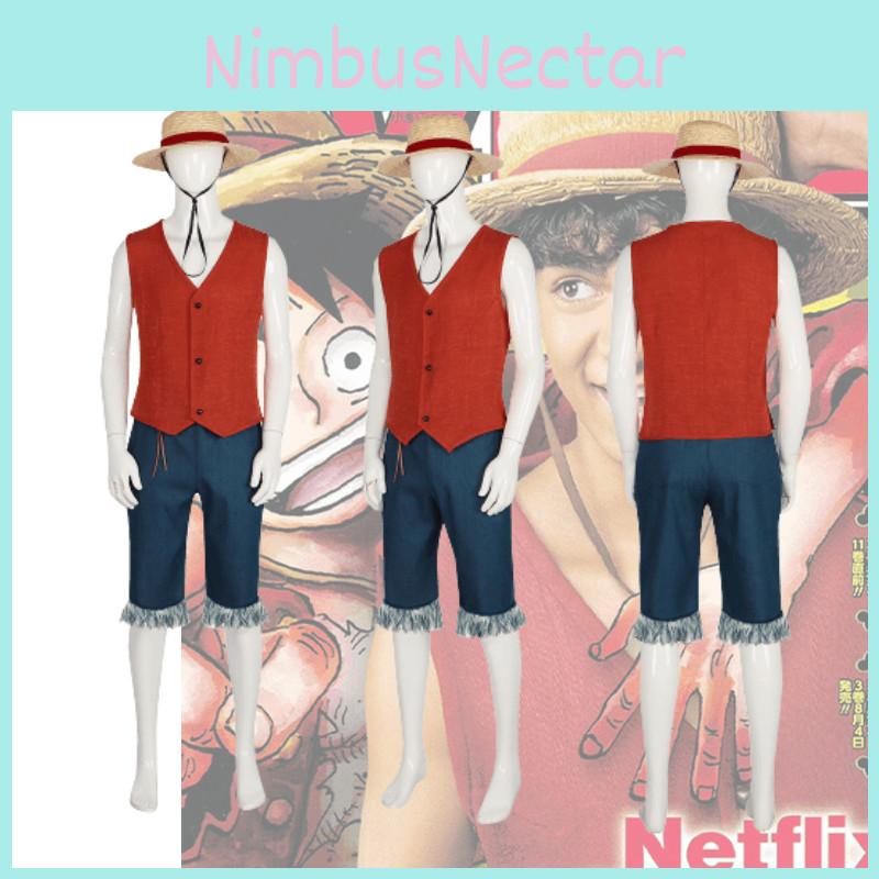 One Piece Luffy Realistisk Filmkostume Til Mænd Piratkaptajn Wano Kongerige Cosplay