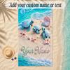 Mermaid Theme Soft Beach Towel Personalized Custom Name Text Towel Portable for Beach Pool Travel