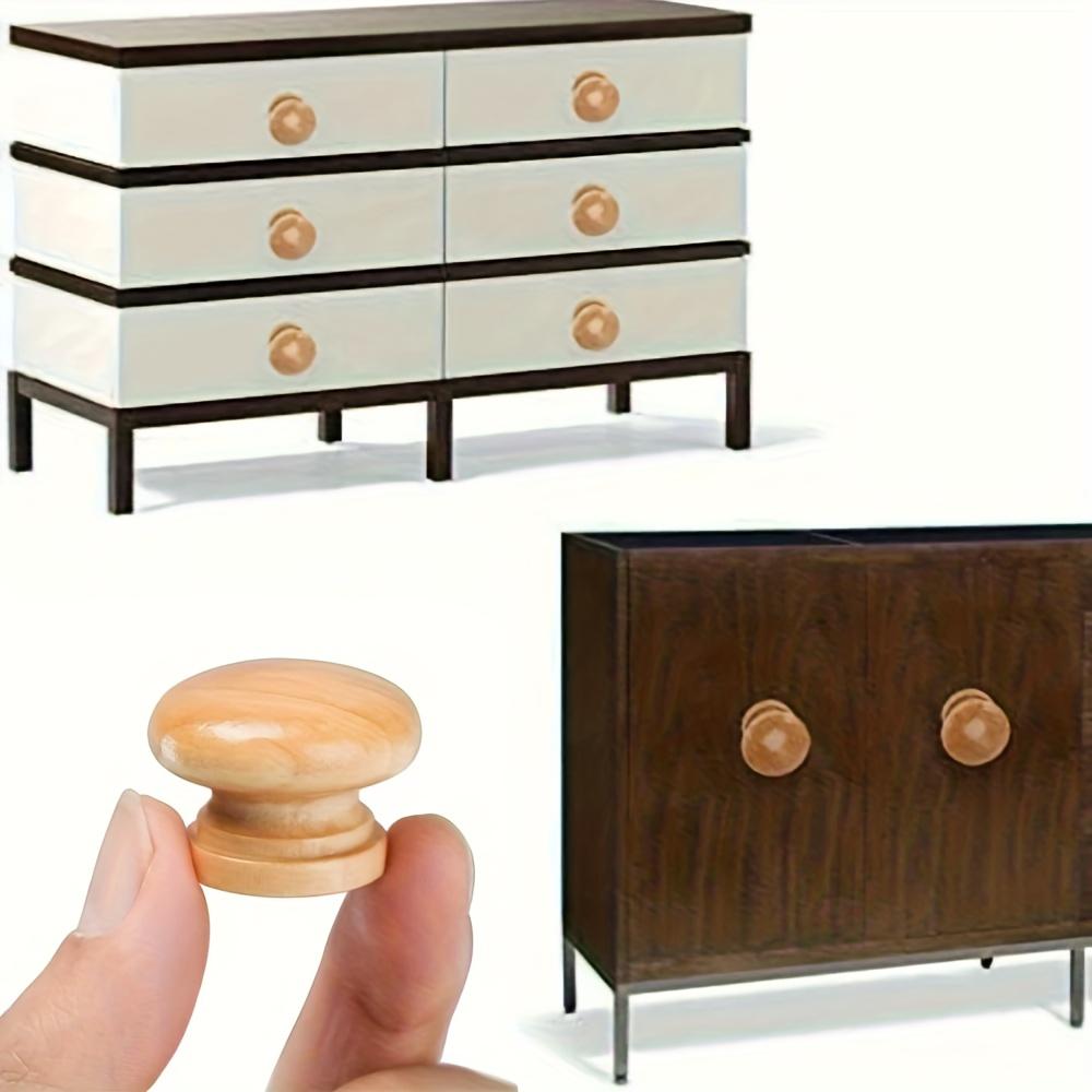 12pcs Solid Wood Handles with Screws, Suitable for Drawers, Wardrobes, and Storage Boxes - Furniture and Shoe Cabinets with Dual Hole Design