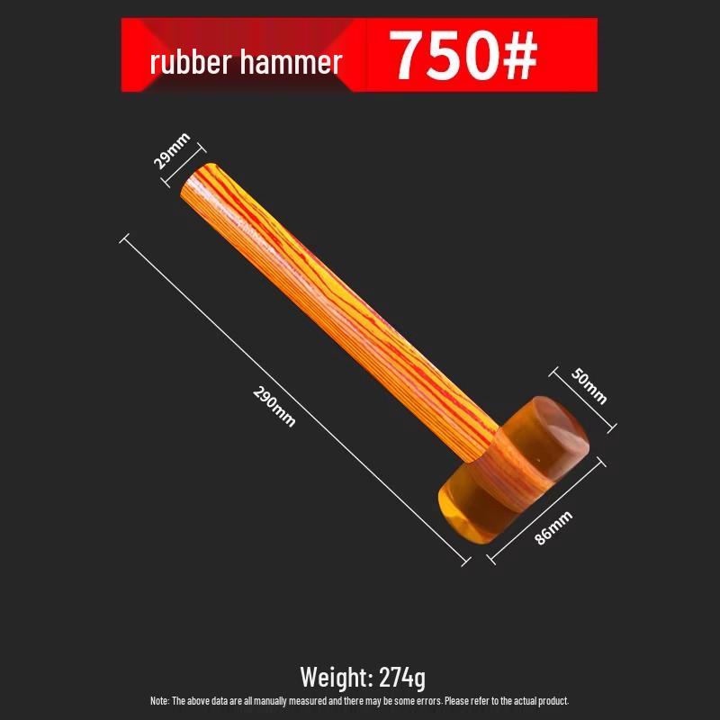 Clear Rubber Mallet with Wooden Handle for Tile and Marble Installation