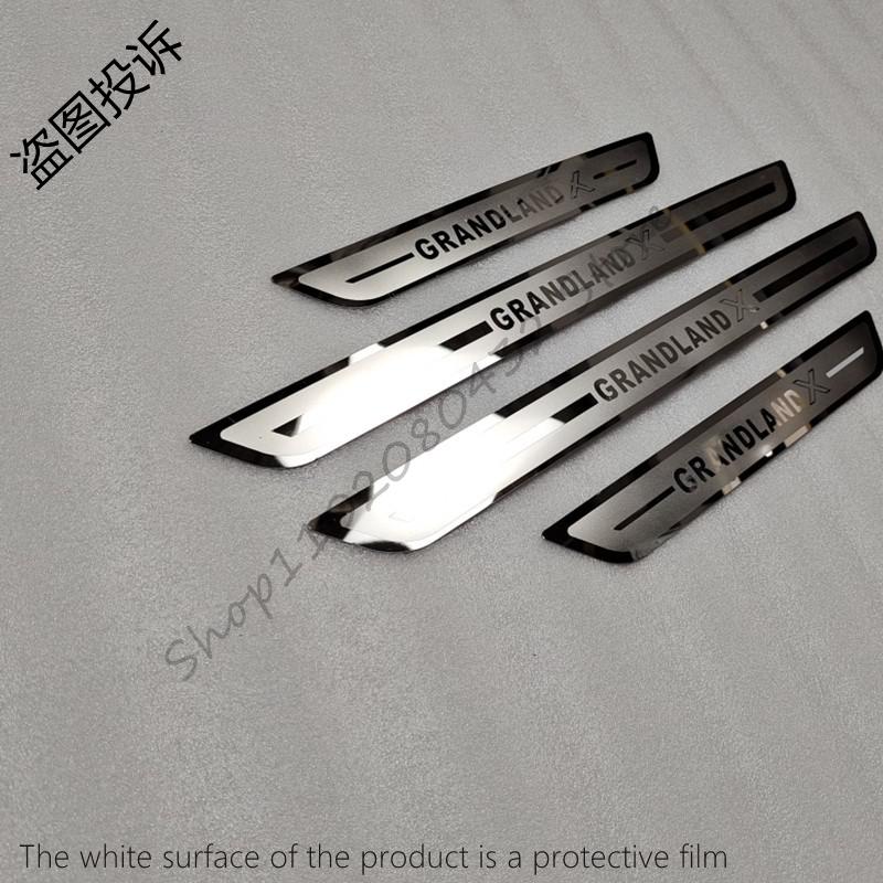 srwnd9 for  Vauxhall Opel Grandland X Car styling Stainless Steel Door Sill Scuff Plate Guards Threshold Pedal Styling Trim