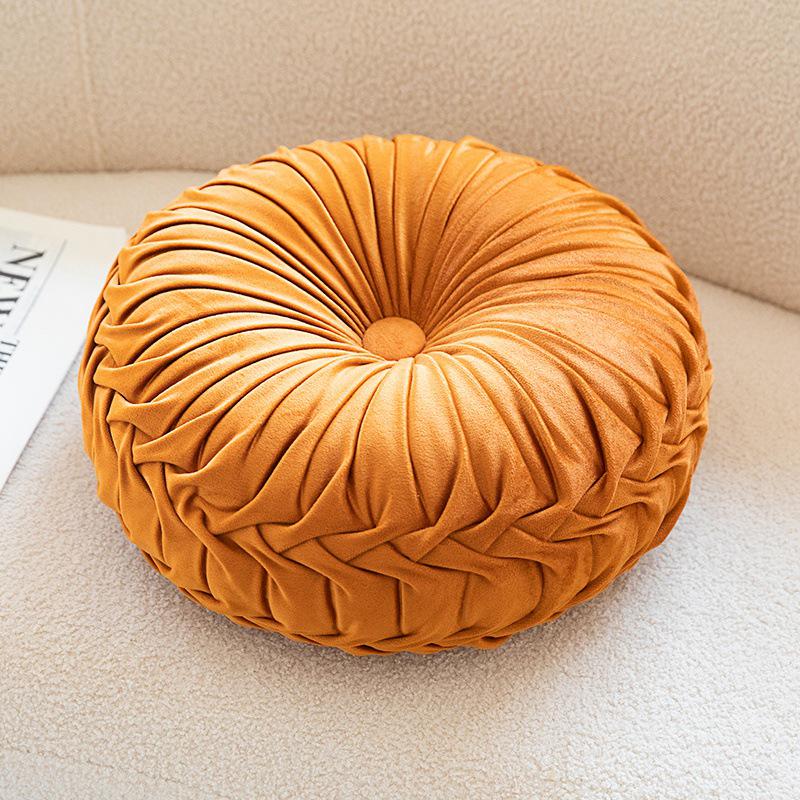 Nordic Minimalist Round Cream Plush Embroidered Throw Pillow for Sofa
