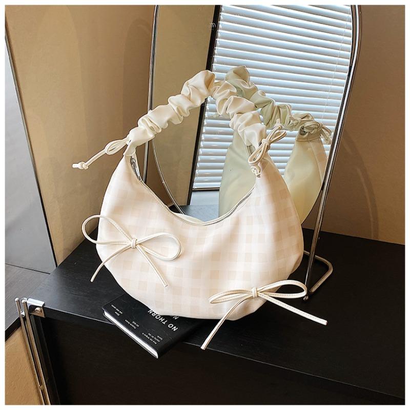 Plaid Bag Women's Large-capacity New Summer Versatile Niche Pleated Shoulder Messenger Bag Dumpling Bag