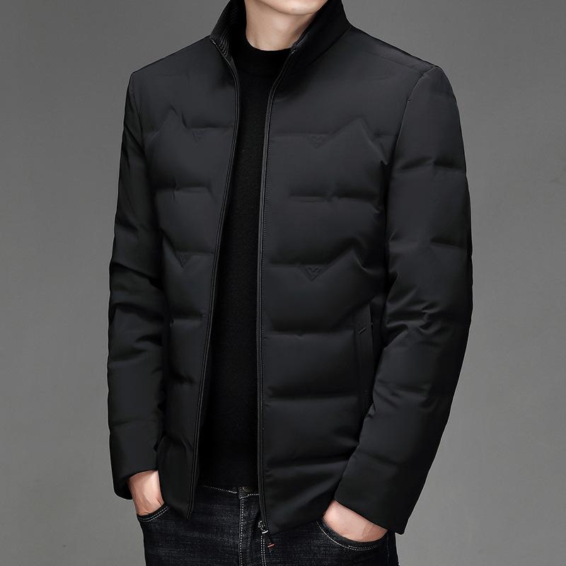 

Зимний мужской пуховик, однотонный, простой, модный, трендовый, теплая куртка, высококачественная повседневная легкая, роскошная мужская одежда