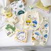 2026 Summer Children Full Sleeve Underwear Suits Baby Spring O-Neck Cartoon Cotton Pajama Set Long Pant Kids Home Wear Clothing Suit for Girl Boy