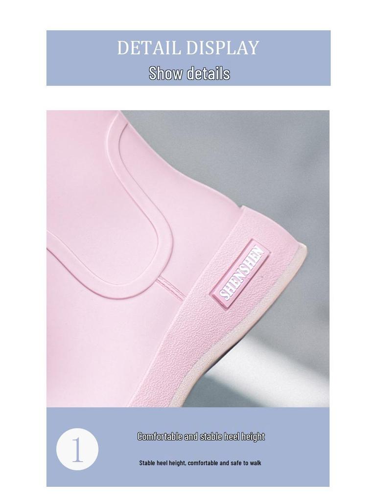 Chic Non-Slip Women's Rain Boots: Short-Tube Waterproof Rubber Shoes for Outdoor and Kitchen Use