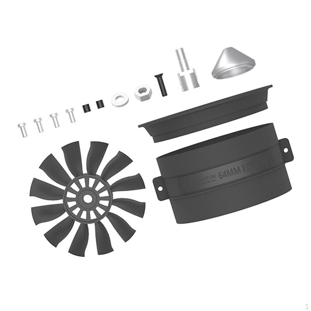 64mm Ducted Fan and Brushless Motor Kit Parts, DIY Modified Remote Control Edf Jet for RC