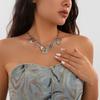 Retro ethnic style imitation turquoise cow head collarbone necklace female western cowboy style hat necklace