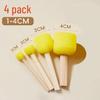 Children's Educational Mushroom Head Sponge Stamps with Wooden Handles