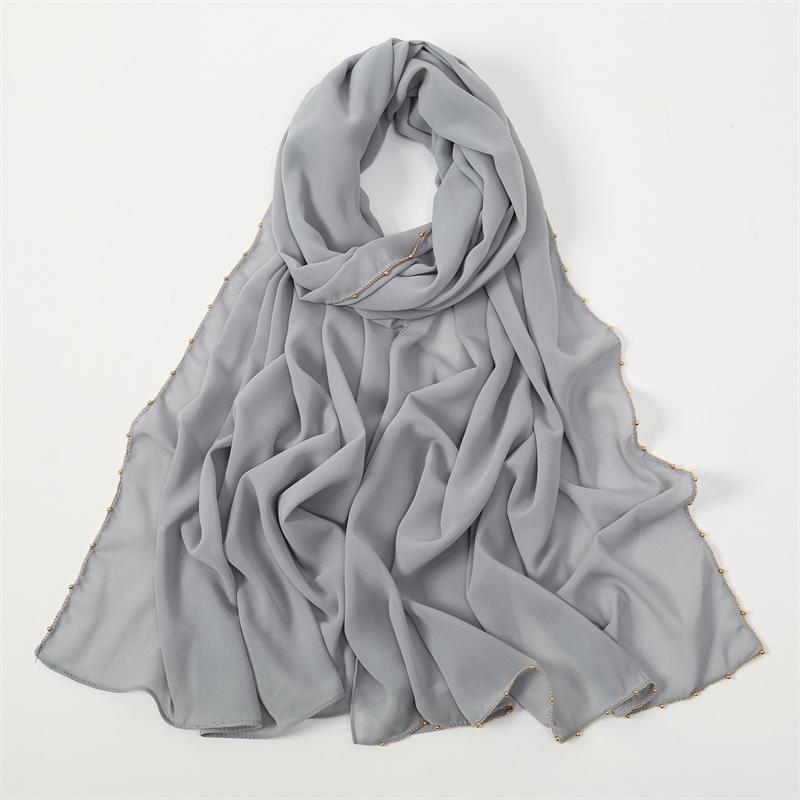 Muslim Chiffon Hijab Scarf Solid Color Squane Head Wrap For Women Hijabs Scarves Jersey Hijabs Islamic Turban Headband Shawl