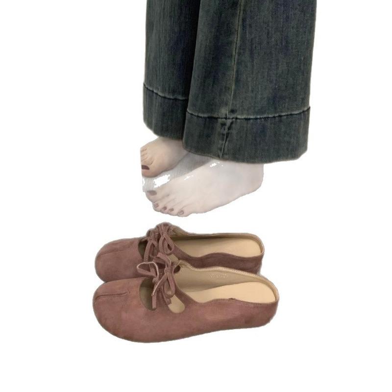 Baotou bow height increase half slippers women wear summer new retro Mary platform single shoes