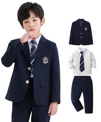 [Qichenk] High School Uniform 5-Piece Set for Men: Blazer, Pants, Tie. Perfect for School Entrance, Graduation, Entrance Ceremonies, Weddings, Formal