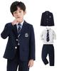 [Qichenk] Set Uniforme Scolastica 5 Pezzi per Uomo: Blazer, Pantaloni, Cravatta. Perfetto per l'ingresso a scuola, la laurea, le cerimonie di benvenuto, i matrimoni, le occasioni formali