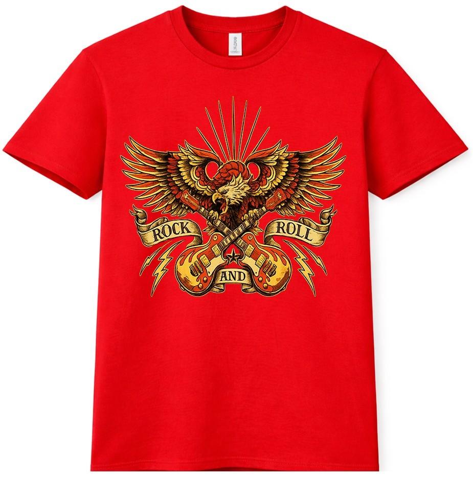 Rock N Roll Eagle T Shirt Electric Guitar Musician Guitarist Vintage Graphic Tee S