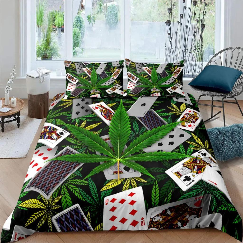 Poker King Queen Duvet Cover Modern Card Game Bedding Set Gamer Playing Comforter Cover Gambling Athletics Polyester Quilt Cover