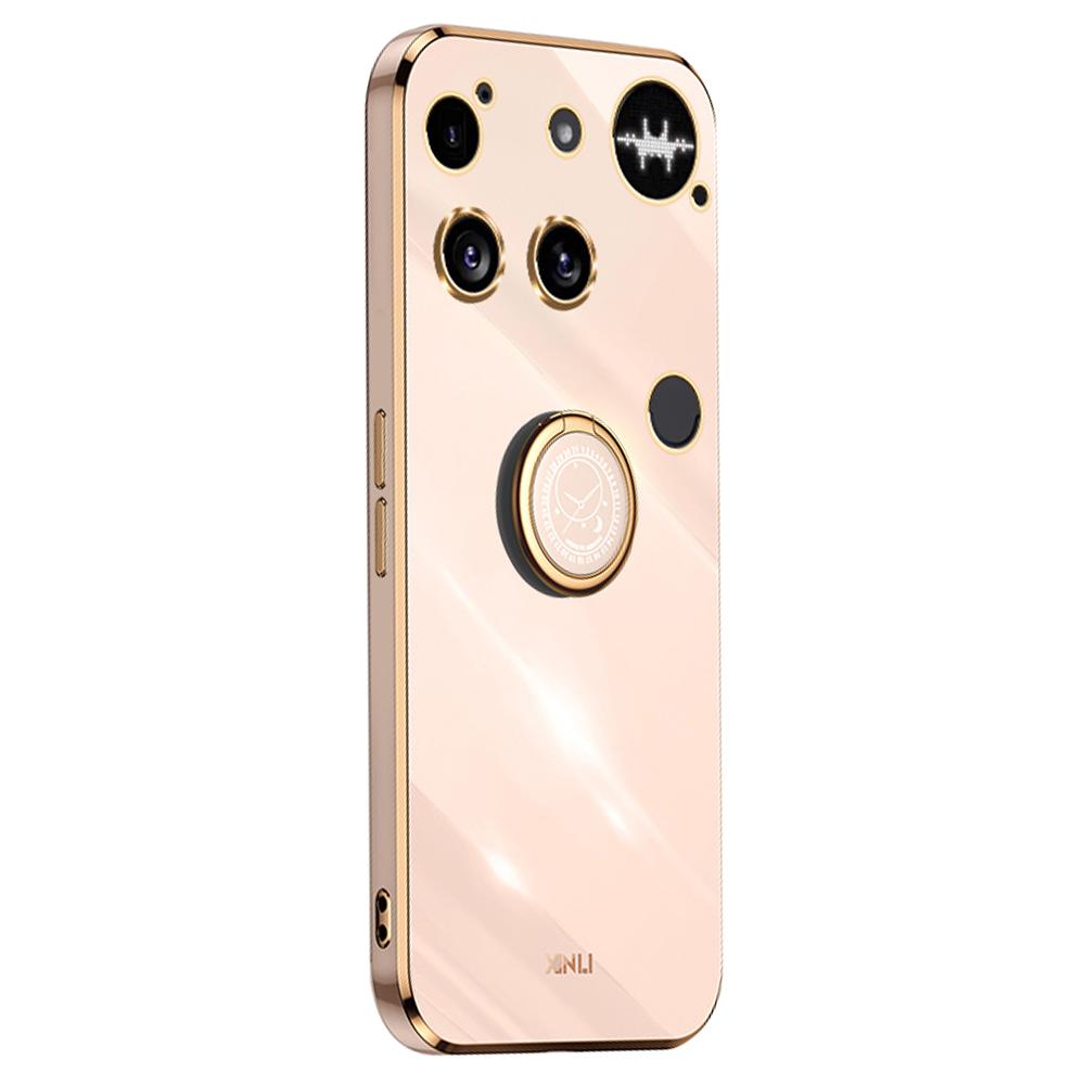 XINLI For Nothing Phone (3) 5G Case Ring Kickstand Electroplating TPU Phone Cover