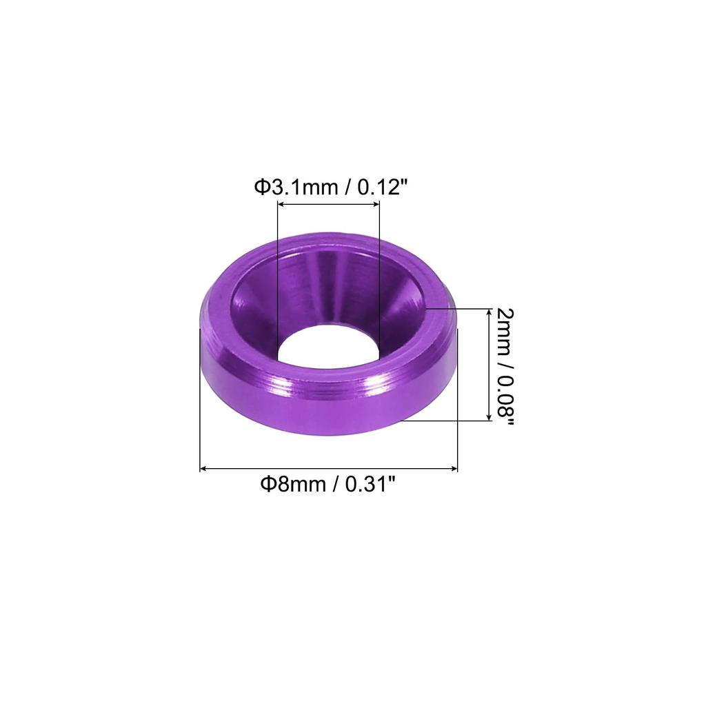 uxcell M3 Washer Cone Cup Type Countersink Washer Hole Diameter