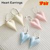 1Pair Heart Shape Fashion Jewelry Sweet Temperament Ear Accessories New Heart Earrings  For Women