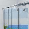 Floral Ocean View Shower Curtain Tropical Beach Wall Art Bathroom Decor Waterproof Scenic Backdrop