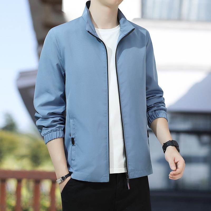 New Style of Middle-aged and Young Men's Stand-up Collar Tops for Men's Autumn New Outdoor Thin Windproof Casual Jacket
