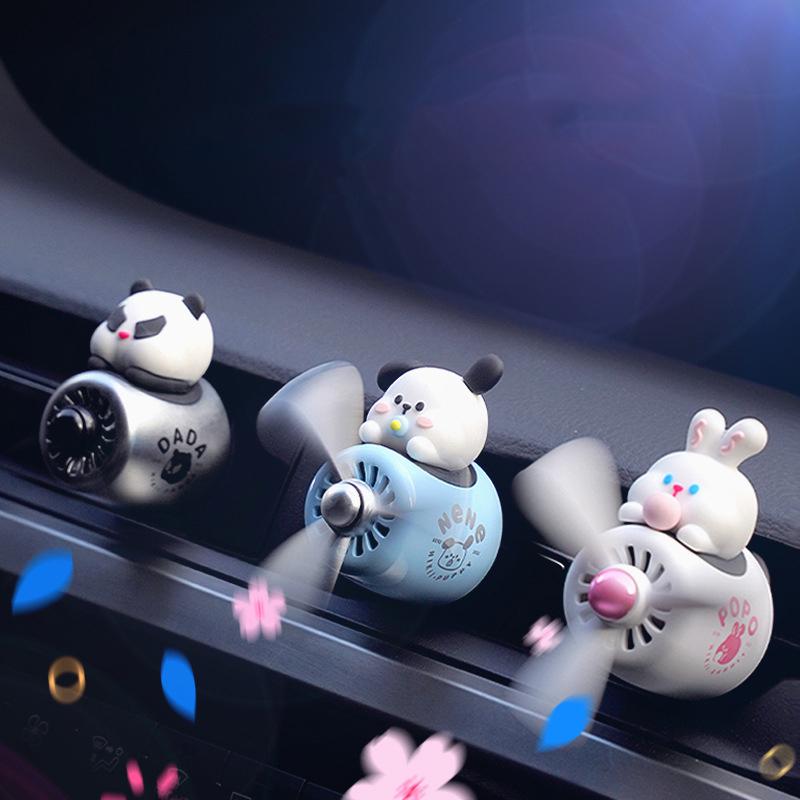 New Style Panda Pilot Rabbit Pilot Car Air Freshener Perfume Automobile Interior Perfume Clip Fragrance Ornament Car Accessories