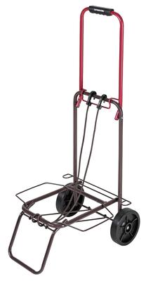 Carro de Transporte Plegable Bicolor Gancho de Transporte Cuerda Incluida Capacidad de Carga 30kg Rojo x Marrón UL-1038