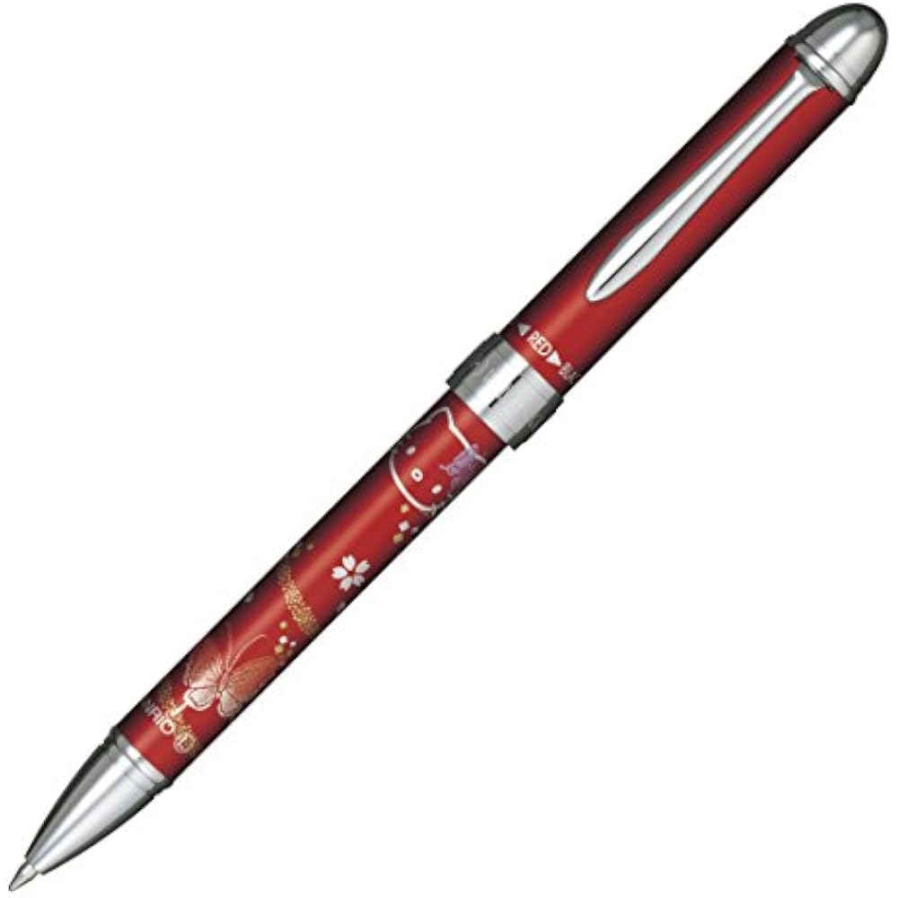 Sailor Fountain Pen Multifunction Pen 2 Colors+Sharp Graceful Makie Hello Kitty Red Butterfly 16-...