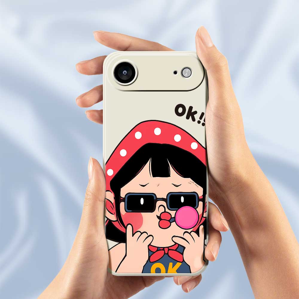 For iPhone Air Case Cute Kid Pattern Printing Straight Edge TPU Phone Back Cover