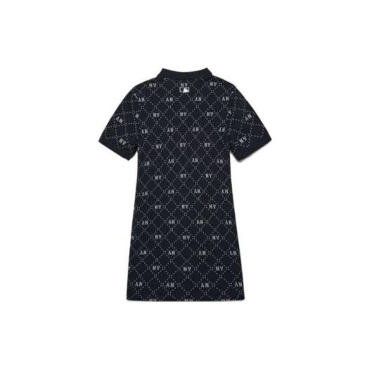 New MLB Short Sleeved Dress Women's Black 3FOPM0533-50BKS