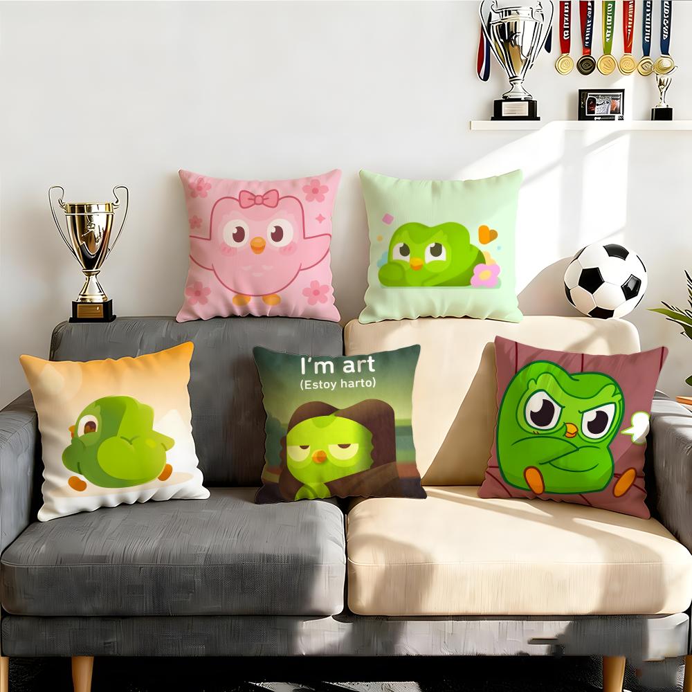 Educational Duolinggo Cushion Cover Cushion Cover Set 4Pcs 50x50 45x45 40x40 Pillowcase Decorative Sofa Home Decor