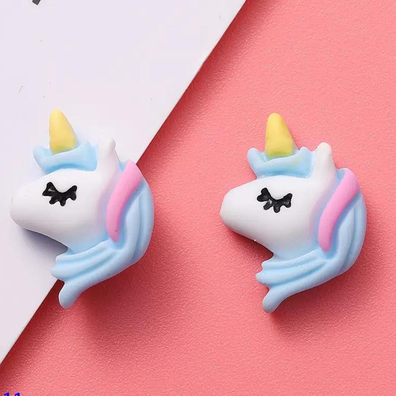20 Pcs New Cute Mini Cartoon Blue Unicorn Flat Back Resin Cabochons Scrapbooking Diy Jewelry Craft Decoration Accessories A63