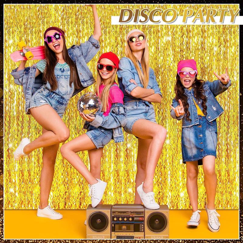 New 4/2/1Pack Birthday Party Decorations Kids Bachelorette Party Backdrop Curtains Tinsel Foil Curtains Wedding Decor Photozone