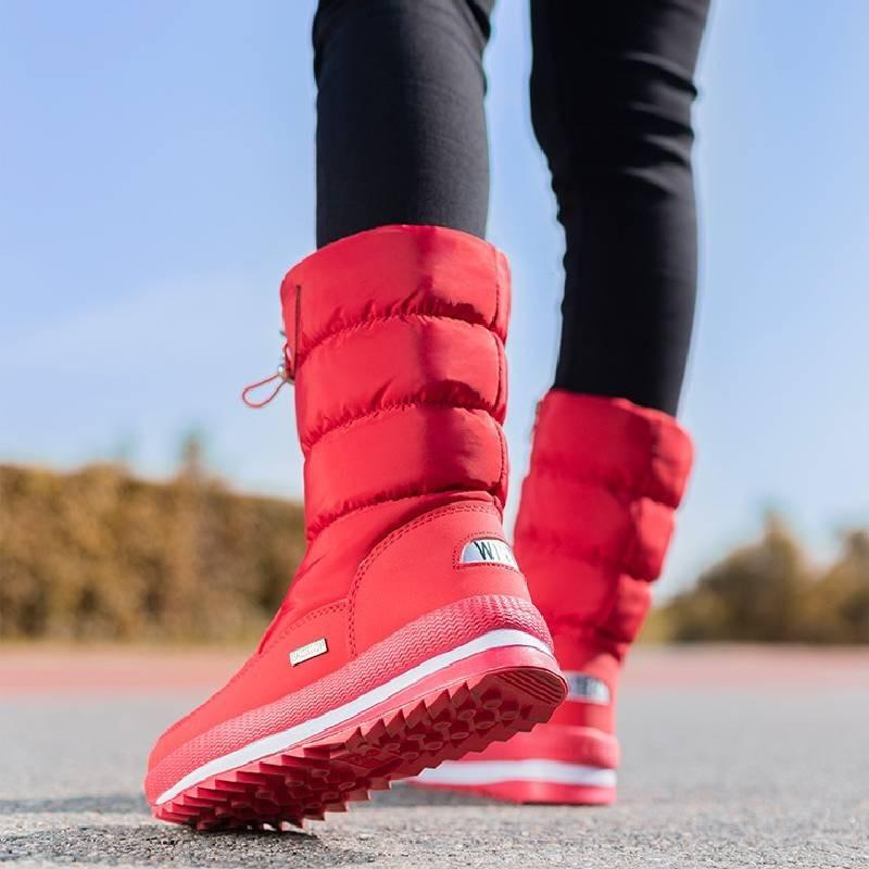 Gemütliche Warme Winter Schneestiefel Für Damen Rutschfeste Mittelhohe Plüschstiefel