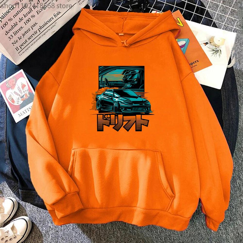 Initial D JDM Men Hoodie Men Japanese Car Streetwear Anime Print Winter Nissan Silvia Dorifto Casual Women