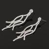 European and American Earrings Ornament Foreign Trade Exaggerated Bridal Rhinestone Tassel Long E349