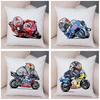 Cartoon Sport Motorcycle Cushion Cover Super Soft Short Plush Mobile Bike Pillow Covers Pillow Case For Sofa Home Car Pillowcase