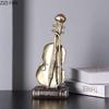 Golden Violin/Sax Musical Instrument Model Statue Desk Decoration Modern Crafts Violin Sculpture Ornaments Room Aesthetic Decor