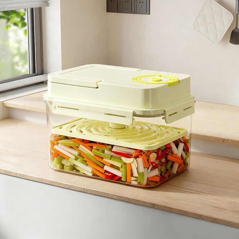 

Press-Type Stackable Pickle Sealing Jar - Airtight Fermentation Container for Kimchi, Vegetables & Preserves жовтий