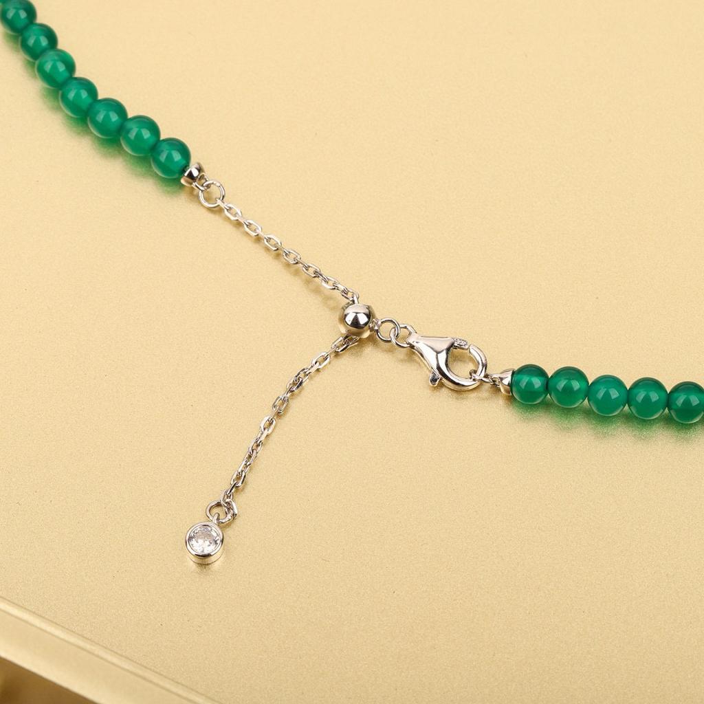 Latest Hot Brand Vintage Women's Necklaces Luxury Jewelry For Women Design Pendant Lady Party Green  Pearls Necklace 40+5CM
