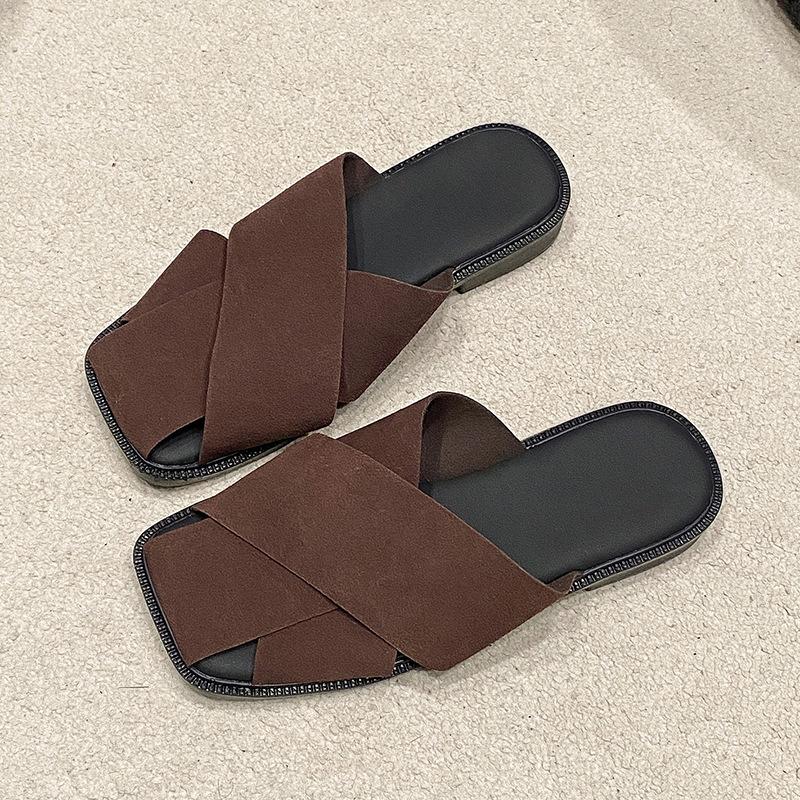 

Женские сумки на голову полушлепанцы весна и лето носить черный универсальный ленивый одинарные туфли ретро низкий каблук один педаль мюли 40 кофейный