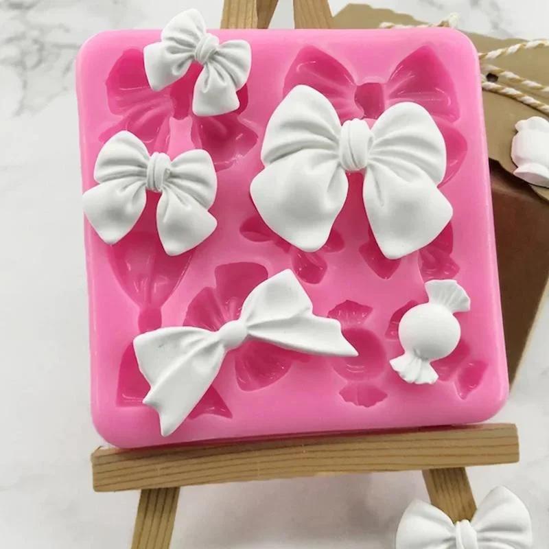1 Pc Bow Knot Resin Art Molds Silicone Fondant Mould Cake Decoration Tools Pastry Kitchen Baking Accessories