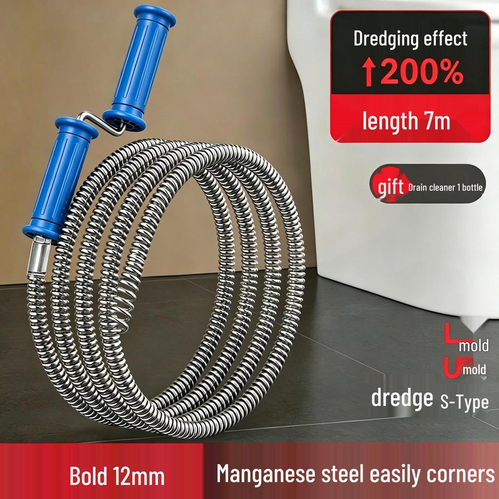 Hand-Cranked Drain Unclogger for Toilets and Kitchen Sinks