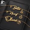 Stainless Steel Personalized Name Necklace - Creative DIY Letter Pendant for Christmas Gift
