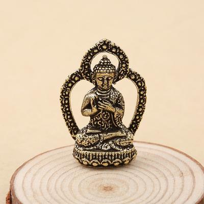 New Retro Brass Ornament, Car Keychain Pendant, Buddha Statue Safety Pendant, Handmade Collection