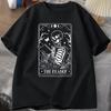 Reader Tarot T-shirt Skull Reading T-shirt Summer Book Lover Bookish Women's T-shirt Graphic T Shirts Aesthetic Clothes Fashion