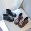 Moda retro nuevas botas para niños otoño e invierno tesoro de mujer botines zapatos de algodón de terciopelo